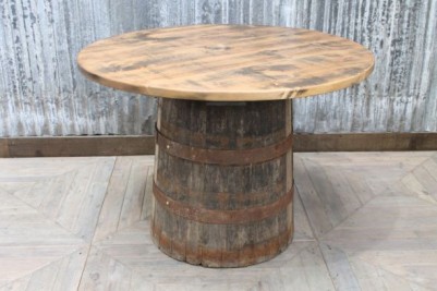 whiskey barrel table